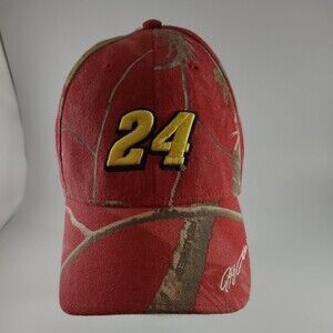 Jeff Gordon Hendrick #24 Realtree Cap Hat Red Adjustab NASCAR Racing Motorsports